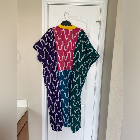 Dye lab Adire Tie dye African bubu Agbada kaftan kimono NWOT - Picture 4 of 8